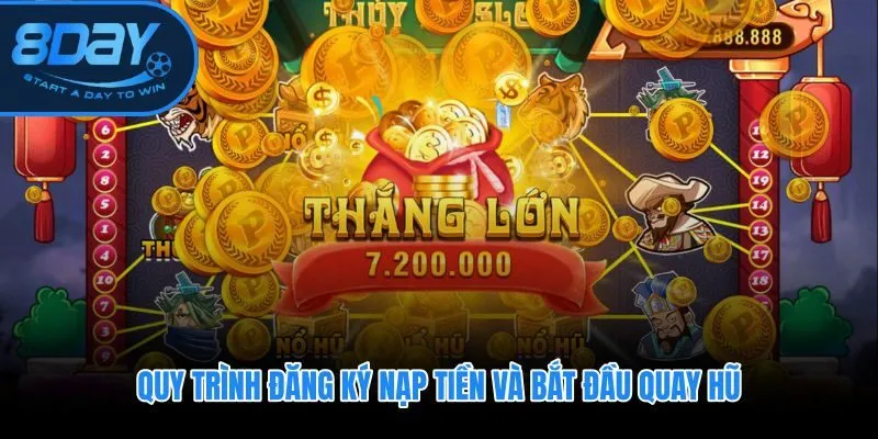 Năm bước từ tạo tài khoản đến lượt quay nổ hũ 8DAY đầu tiên